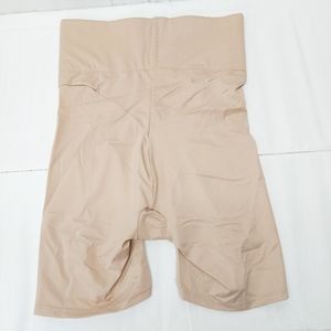 * Hanes womens  biker short tan shapewear wide waist band